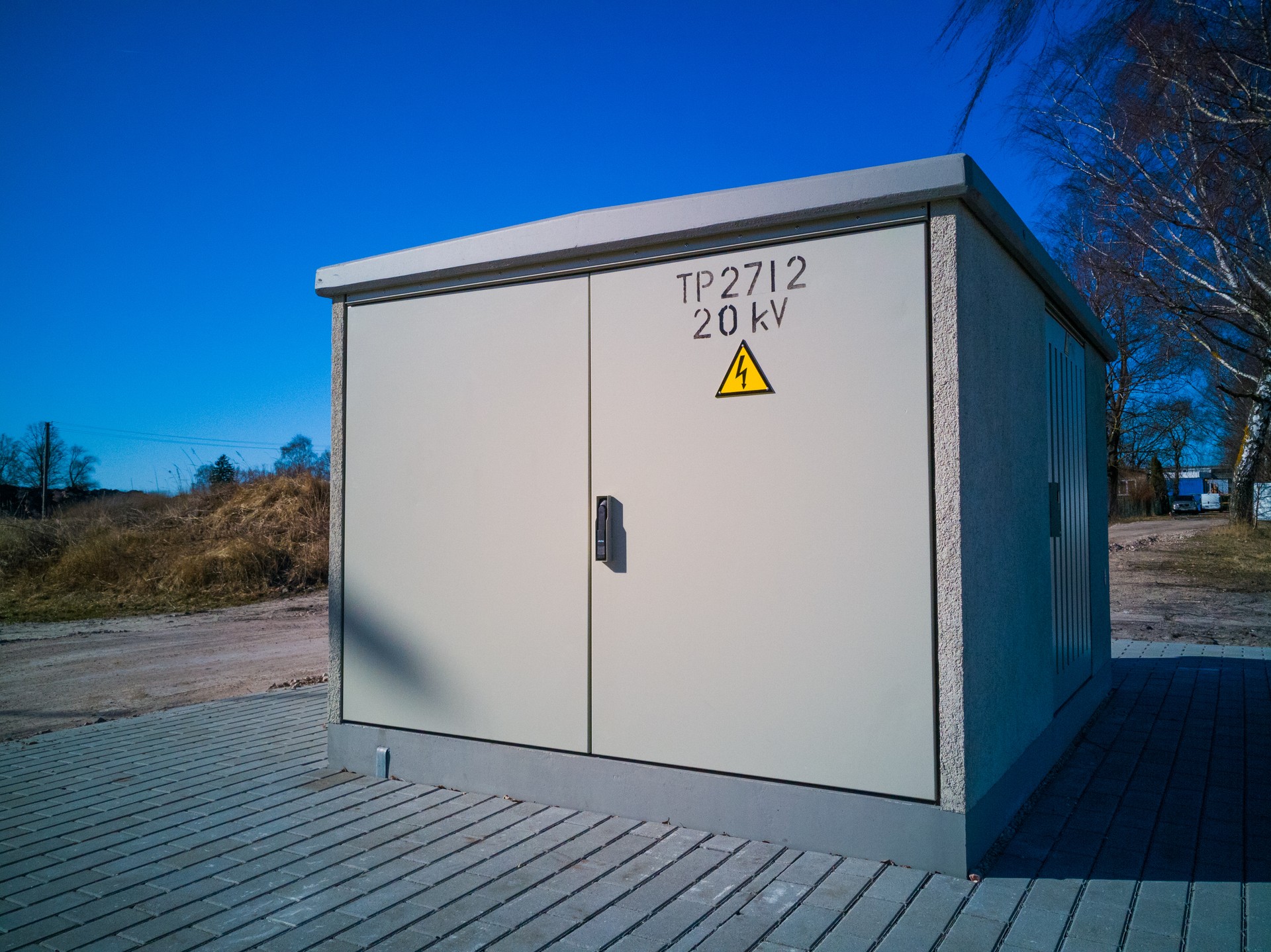 Transformer box in a sunny day